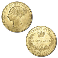 1856 Sydney Mint Gold Half Sovereign EF/EF+