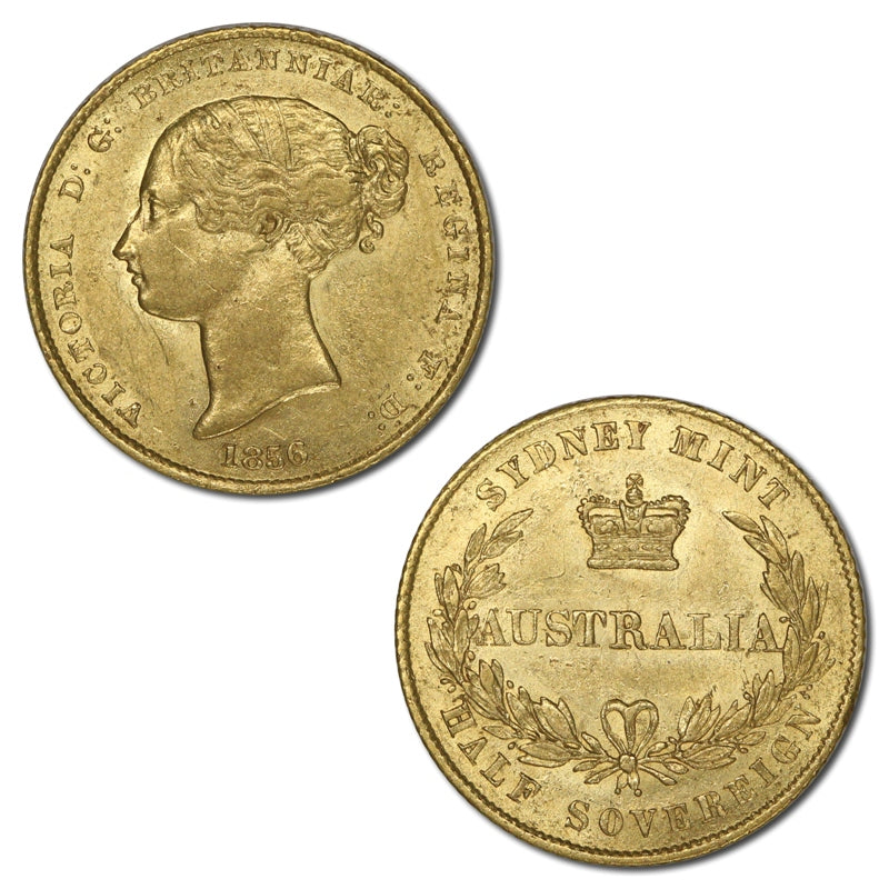 1856 Sydney Mint Gold Half Sovereign EF/EF+