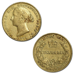 1857 Sydney Mint Victoria Type II Gold Sovereign Fine/nVF