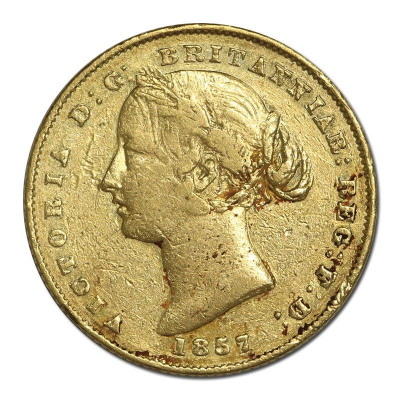 1857 Sydney Mint Victoria Type II Gold Sovereign Fine/nVF