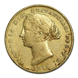 1857 Sydney Mint Victoria Type II Gold Sovereign Fine/nVF