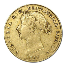 1857 Sydney Mint Victoria Type II Gold Sovereign Fine/nVF