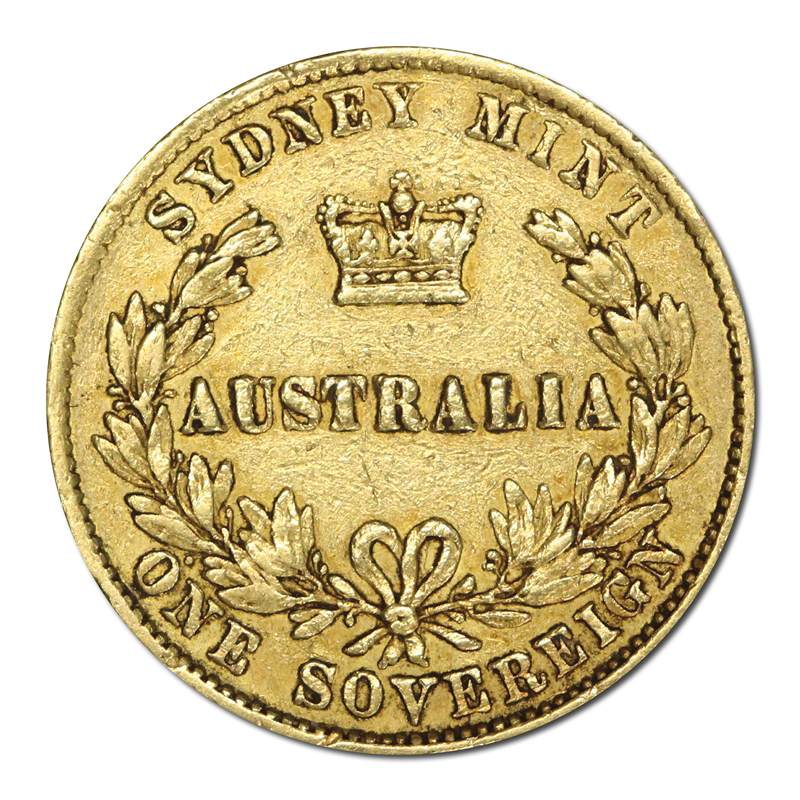 1857 Sydney Mint Victoria Type II Gold Sovereign Fine/nVF