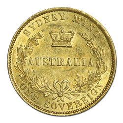 1858 Sydney Mint Victoria Type II Gold Sovereign Lustrous UNC