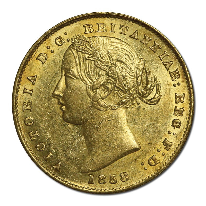 1858 Sydney Mint Victoria Type II Gold Sovereign Lustrous UNC