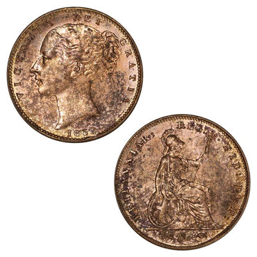 Great Britain 1858 Victoria Farthing Lustrous CHOICE UNC