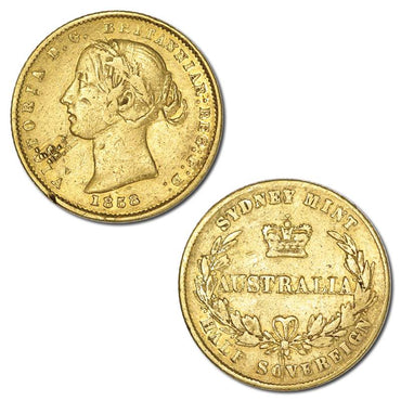 1858 Sydney Mint Victoria Type II Gold Half Sovereign
