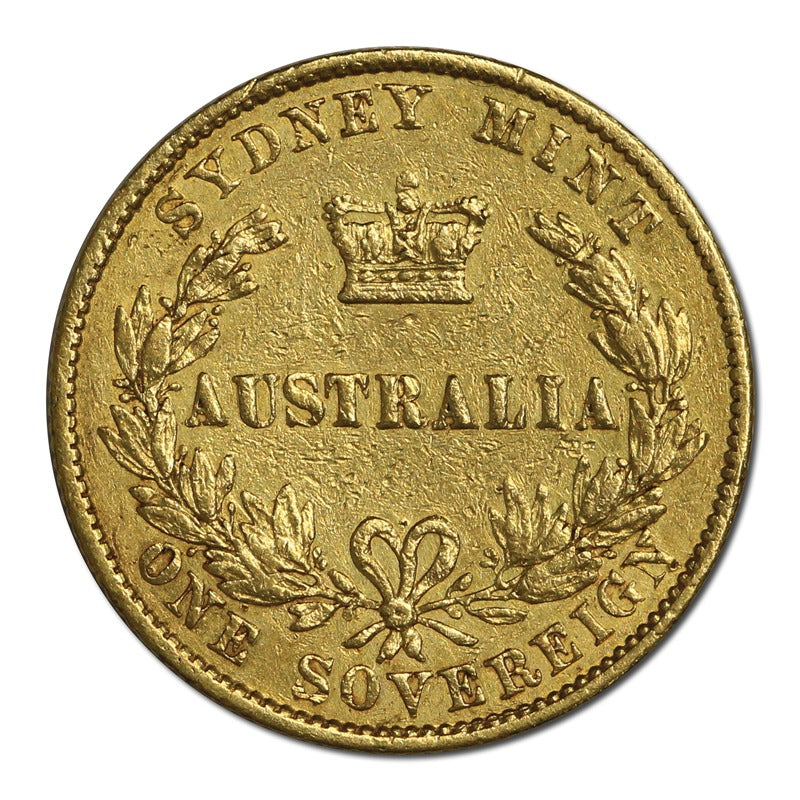 1859 Sydney Mint Victoria Type II Gold Sovereign FINE/nVF