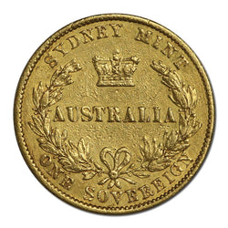 1859 Sydney Mint Victoria Type II Gold Sovereign FINE/nVF