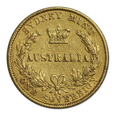 1859 Sydney Mint Victoria Type II Gold Sovereign FINE/nVF