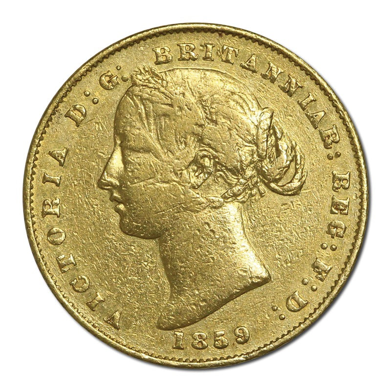 1859 Sydney Mint Victoria Type II Gold Sovereign FINE/nVF