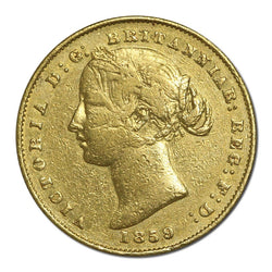 1859 Sydney Mint Victoria Type II Gold Sovereign FINE/nVF