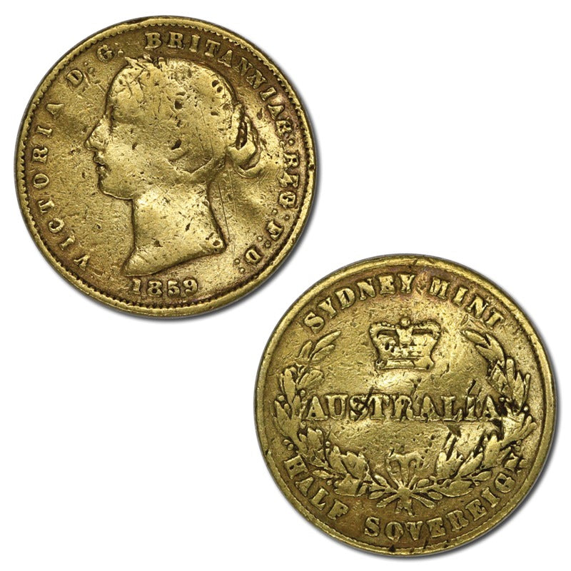 1859 Sydney Mint Gold Half Sovereign VG