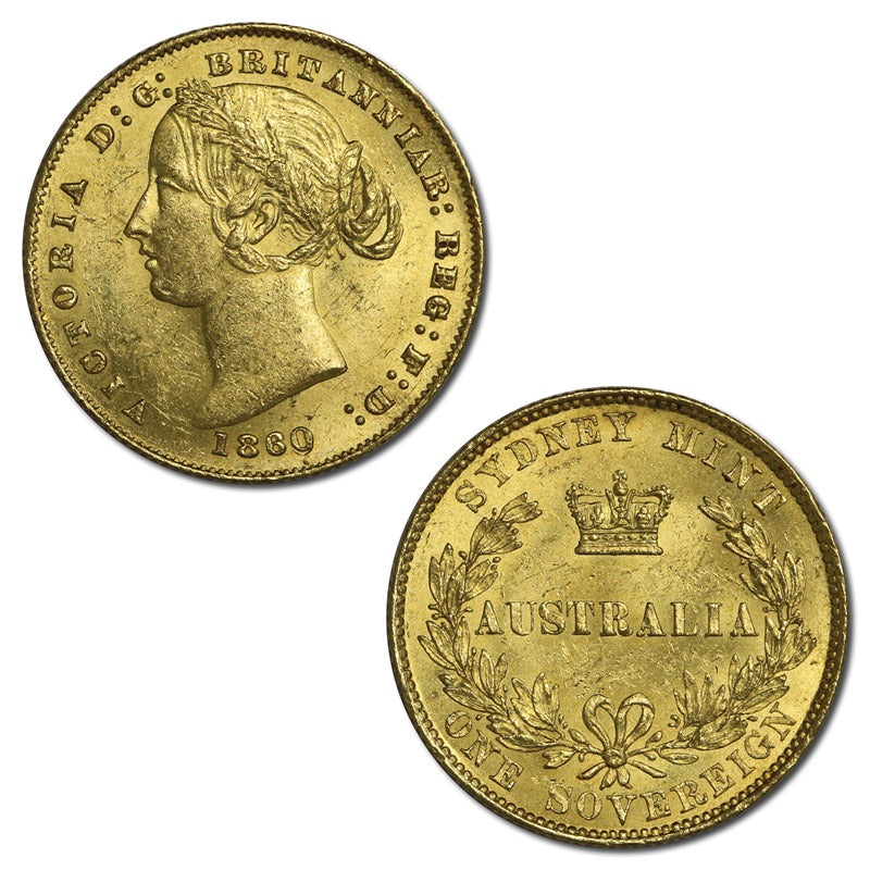 1860 Sydney Mint Victoria Gold Sovereign Lustrous CHOICE UNC
