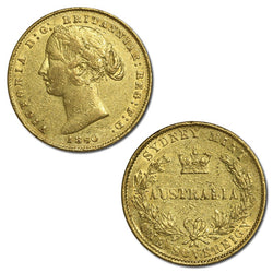 1860 Sydney Mint Victoria Type II Gold Sovereign nVF/VF