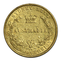 1860 Sydney Mint Victoria Type II Gold Sovereign nVF/VF