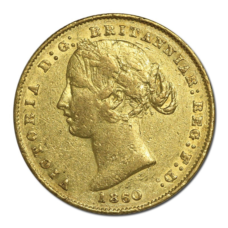 1860 Sydney Mint Victoria Type II Gold Sovereign nVF/VF
