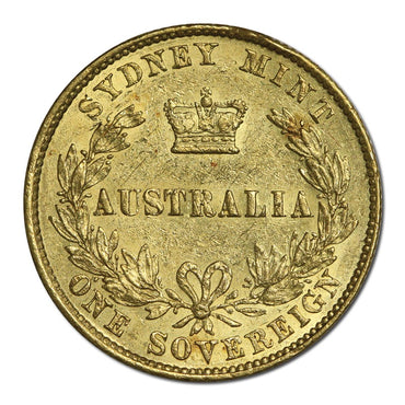 1861 Sydney Mint Type II Gold Sovereign VF+/EF