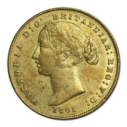 1861 Sydney Mint Type II Gold Sovereign VF+/EF