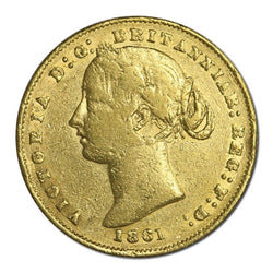 1861 Sydney Mint Victoria Type II Gold Sovereign FINE/FINE+