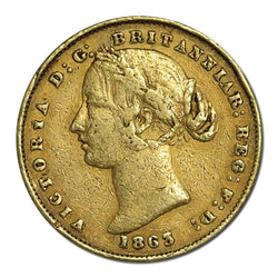 1863 Sydney Mint Victoria Type II Gold Sovereign VG/FINE