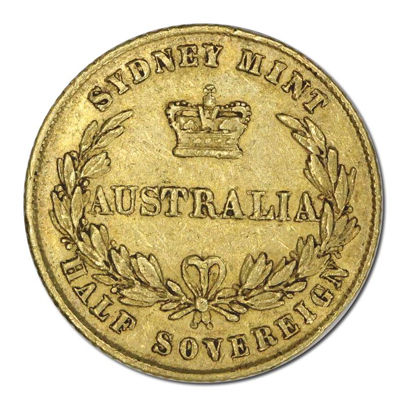 1863 Sydney Mint Type II Gold Half Sovereign VF