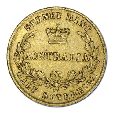 1863 Sydney Mint Type II Gold Half Sovereign VF