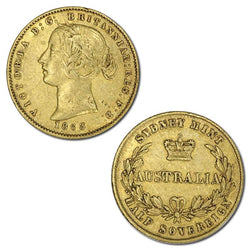 1863 Sydney Mint Type II Gold Half Sovereign VF