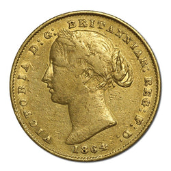 1864 Sydney Mint Victoria Type II Gold Sovereign FINE/FINE+