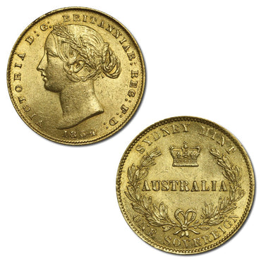 1864 Sydney Mint Victoria Gold Sovereign Lustrous nUNC/UNC