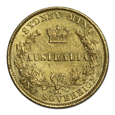 1865 Sydney Mint Victoria Type II Gold Sovereign Fine/VF