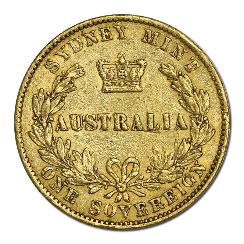 1865 Sydney Mint Victoria Type II Gold Sovereign Fine