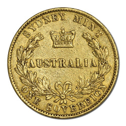 1865 Sydney Mint Victoria Type II Gold Sovereign Fine