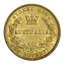 1865 Sydney Mint Victoria Type II Gold Sovereign nEF/EF