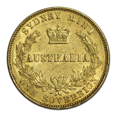 1865 Sydney Mint Victoria Type II Gold Sovereign nEF/EF