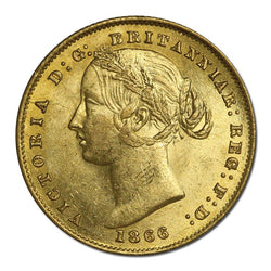 1866 Sydney Mint Victoria Gold Sovereign Lustrous CHOICE UNC