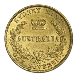 1866 Sydney Mint Victoria Type II Gold Sovereign VF/VF+