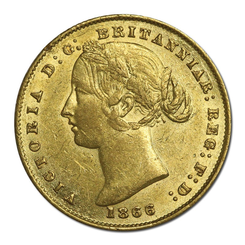 1866 Sydney Mint Victoria Type II Gold Sovereign VF/VF+