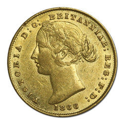 1866 Sydney Mint Victoria Type II Gold Sovereign VF/VF+
