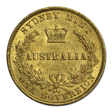 1866 Sydney Mint Victoria Type II Gold Sovereign VF+