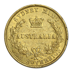 1866 Sydney Mint Victoria Type II Gold Sovereign nVF/VF