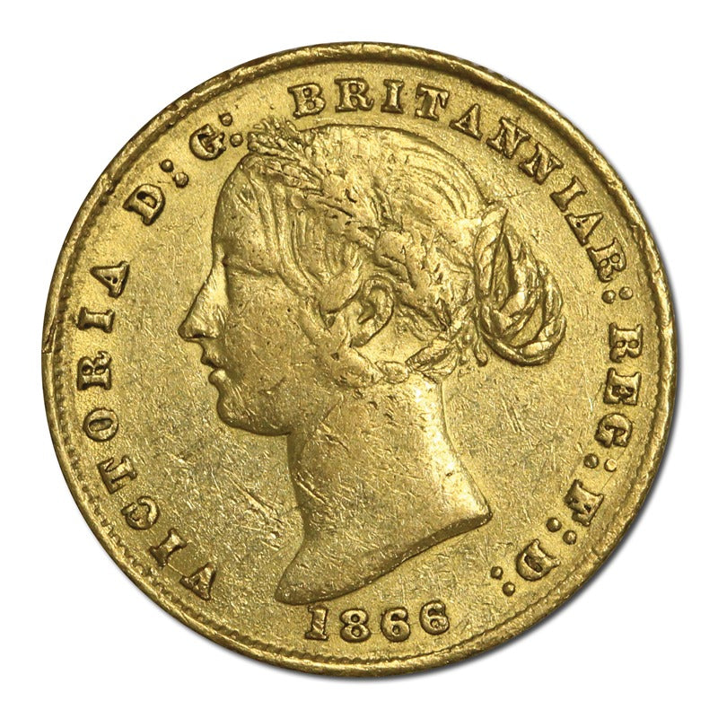 1866 Sydney Mint Victoria Type II Gold Sovereign nVF/VF