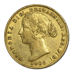 1866 Sydney Mint Victoria Type II Gold Sovereign nVF/VF