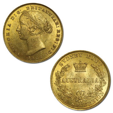 1866 Sydney Mint Victoria Gold Sovereign Lustrous UNC