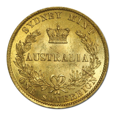 1866 Sydney Mint Victoria Gold Sovereign Lustrous UNC