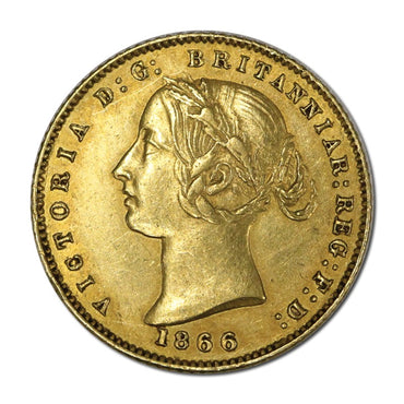 1866 Sydney Mint Gold Half Sovereign nEF/EF