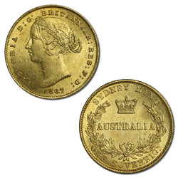 1867 Sydney Mint Victoria Gold Sovereign Lustrous CHOICE UNC