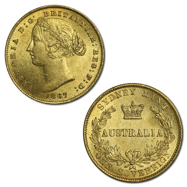 1867 Sydney Mint Victoria Gold Sovereign Lustrous CHOICE UNC