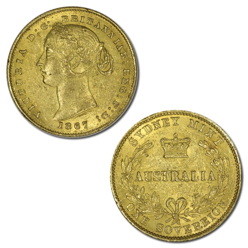 1867 Sydney Mint Gold Sovereign VF/VF+