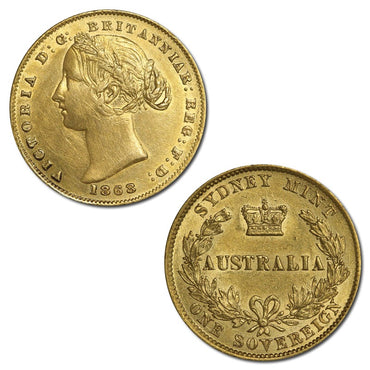 1868 Sydney Mint Victoria Gold Sovereign EF 'The Douro Cargo'